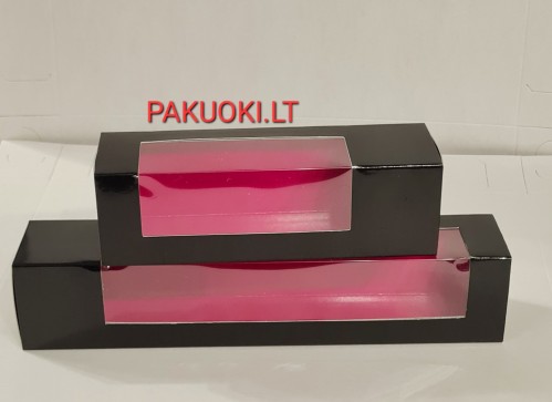 Dėžutė su langu juoda/rožinė