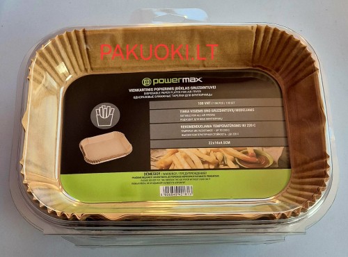 Vienkartinis popierinis įdėklas karšto oro gruzdintuivei