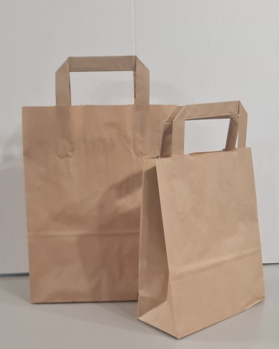 Popieriniai maišeliai su Flat tipo rankenėlėmis 