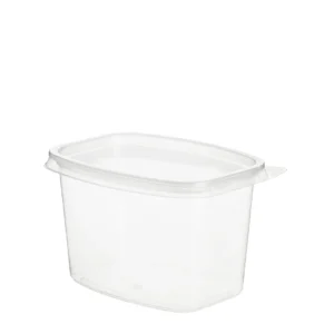 Skaidrūs ovalūs plastikiniai indeliai su dangteliu,  750 ml (10 vnt.)