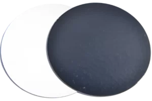 Trisluoksnis konditerinis padėkliukas –  juoda/balta Ø 18cm.