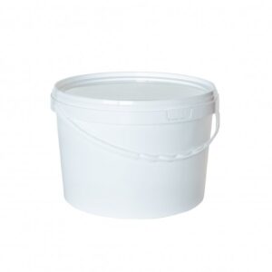 Plastikinis hermetiškas kibirėlis su dangteliu ir rankena baltas, 3000 ml / 3L