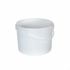 Plastikinis hermetiškas kibirėlis su dangteliu ir rankena baltas, 5000 ml / 5L